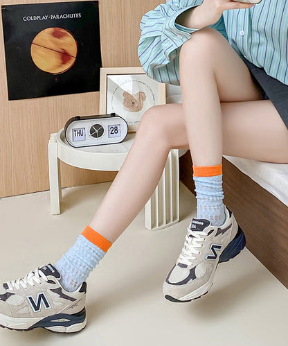 Neue atmungsaktive Mesh-Socken mit Hohlmuster, mittelhoch bis zur Wade