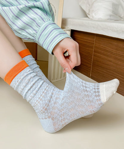 Neue atmungsaktive Mesh-Socken mit Hohlmuster, mittelhoch bis zur Wade