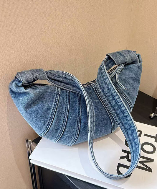 New Japanese Style Light Blue Denim Versatile Hobo Bag