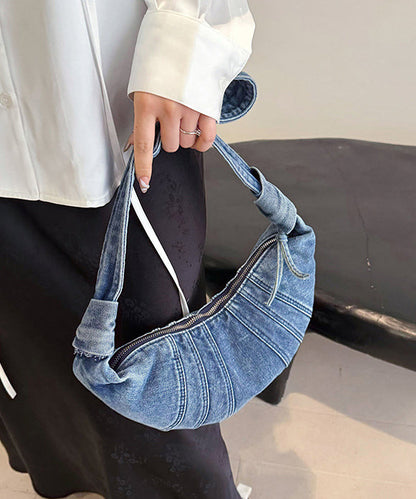 New Japanese Style Light Blue Denim Versatile Hobo Bag
