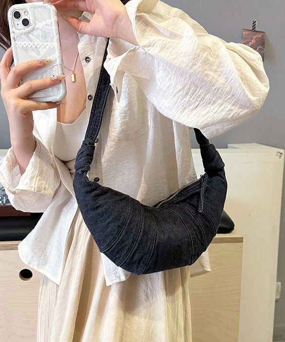 New Japanese Style Light Blue Denim Versatile Hobo Bag