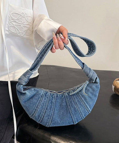 New Japanese Style Light Blue Denim Versatile Hobo Bag