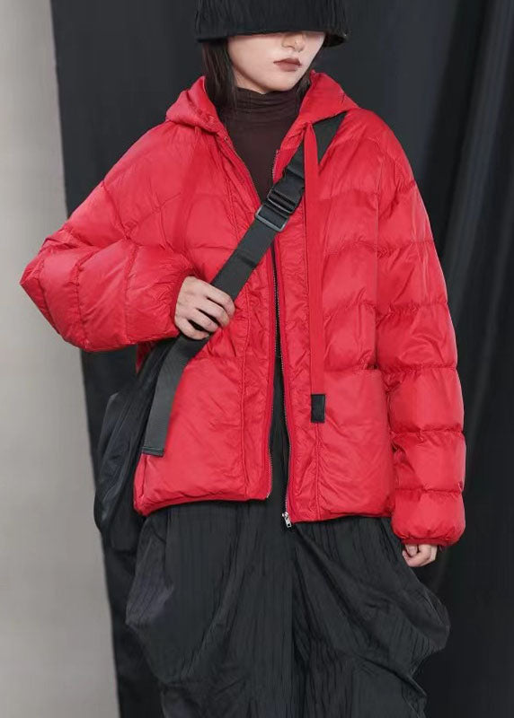 Neu Khakifarbener warmer Winter-Daunenmantel mit Kapuze und Taschen