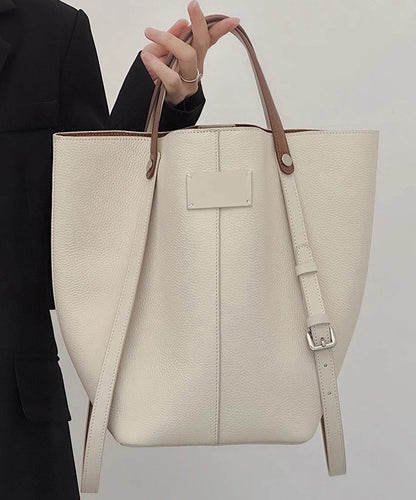 New Minimalist Beige Large Capacity Bucket Bag