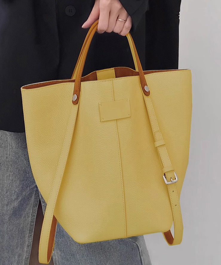 New Minimalist Beige Large Capacity Bucket Bag
