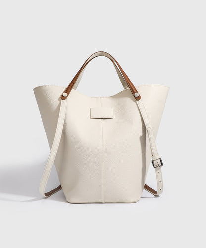 New Minimalist Beige Large Capacity Bucket Bag