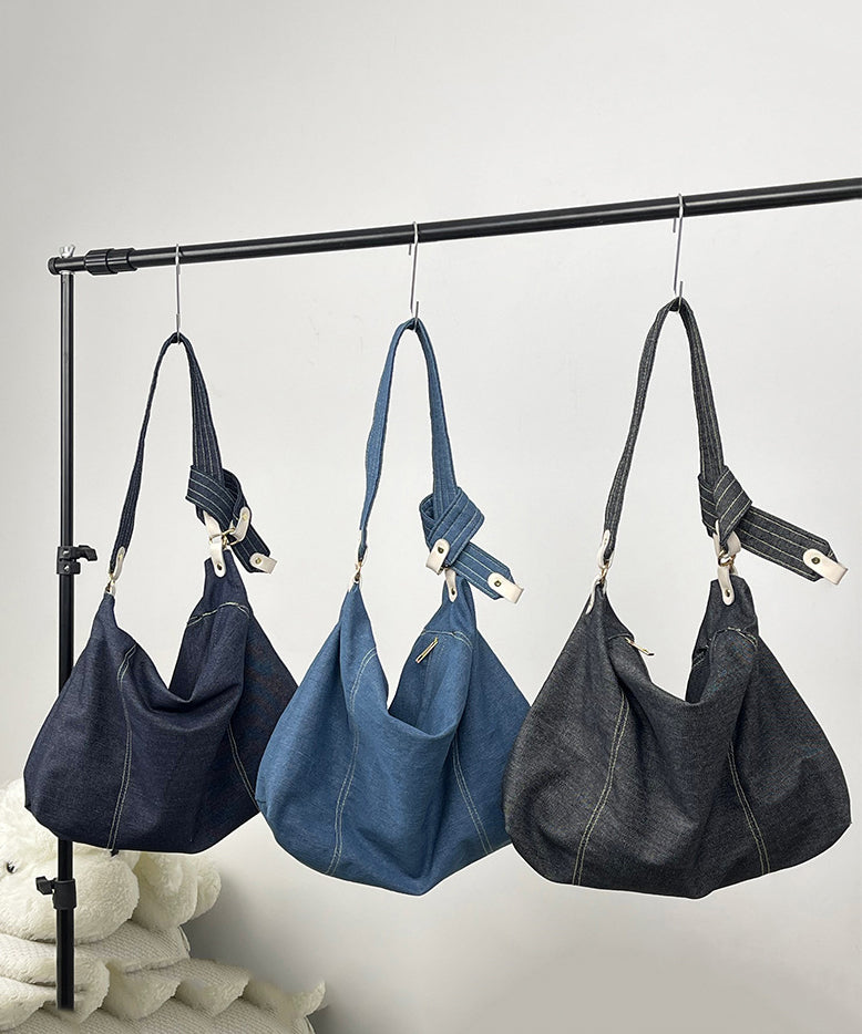 New Navy Large Capacity Denim Shoulder Bags