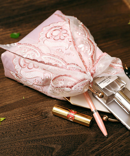 New Pink Handmade Lace Embroidered Tote Bag