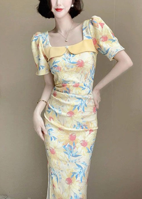 Neu Rosa Print Seite Offen Baumwolle Kleider Sommer