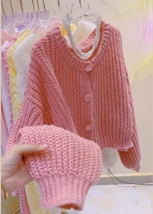 New Red O Neck Button Knit Cardigans Spring