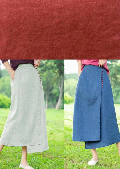 New Retro Blue irregular skirt - SooLinen