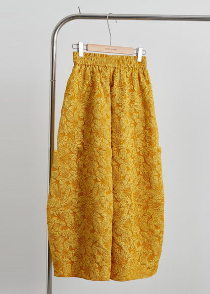 Neues Retro-Zweiteiler-Set aus goldener Jacquard-Seide, ärmellos