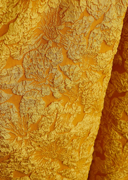 Neues Retro-Zweiteiler-Set aus goldener Jacquard-Seide, ärmellos