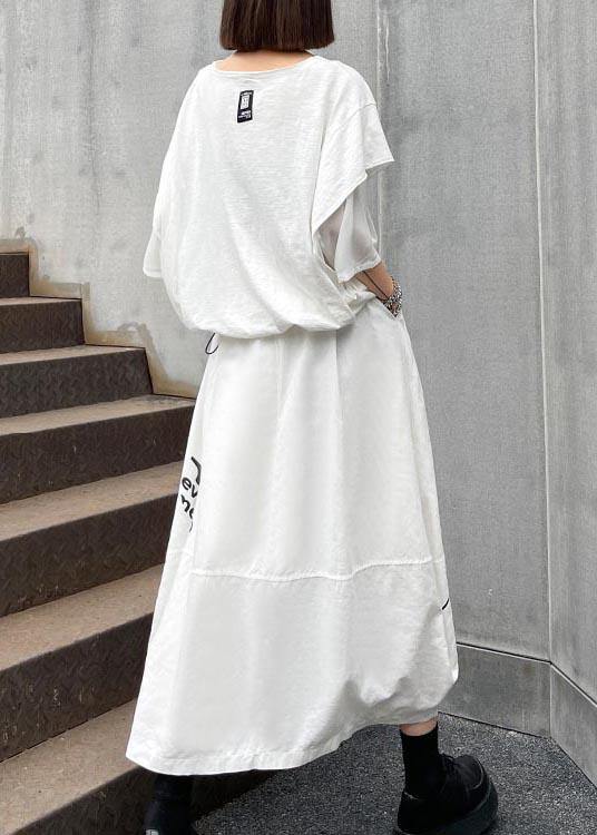 New Style Women Summer Casual T-shirt Top And Skirt Two Piece Set - SooLinen