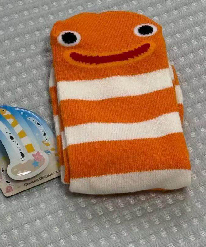 New Summer Thin Cute Cartoon Stripes Mid Calf Socks