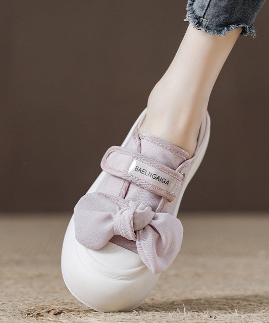 Nuevos zapatos casuales de tabla con velcro en color rosa