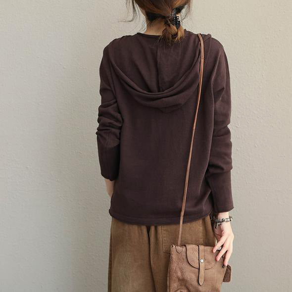 Neu Frauen Casual Hoodie Baumwolle Strickwaren Frauen Lose