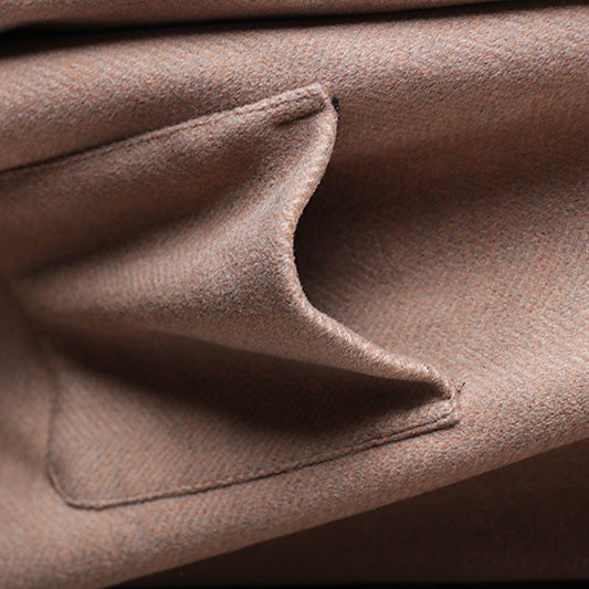 Neu Frauen Vintage Lose Beige Lange Woll Dicken Mantel