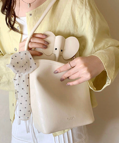 New Yellow Large Capacity Faux Leather Bucket Bag