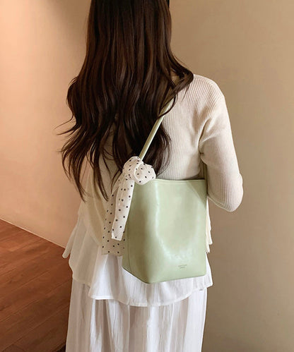 New Yellow Large Capacity Faux Leather Bucket Bag