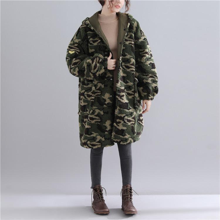 Neu Armee-grün parkas casual kapuzenjacke Feine taschen