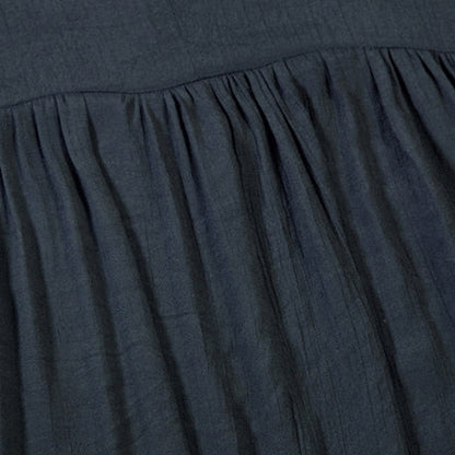 Neue schwarze Chiffon-Kleider Plus Size Kleidung Leinen Maxi-Kleid feine hohe Taille Fledermausärmel Kleidung