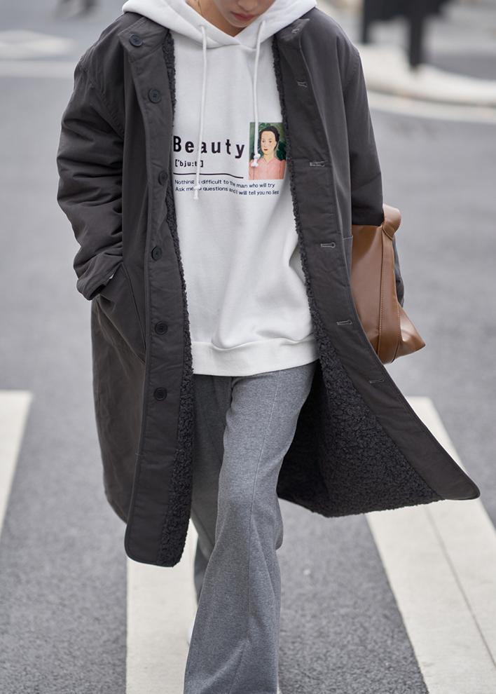 New black wool coat for woman casual winter coat o neck two ways to wear coat - SooLinen