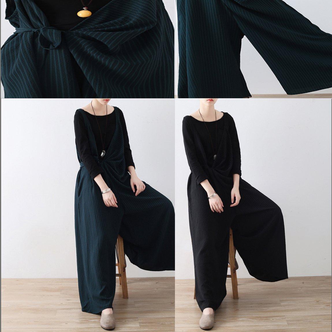 Neu Schwärzlich grün overall hosen gestreiften breite bein oversize overalls hosen
