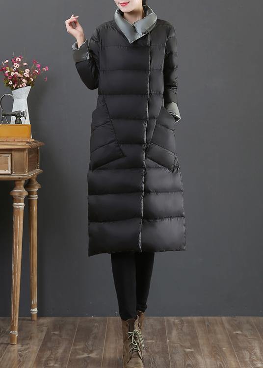New clothing winter jacket coats silver gray stand collar pockets down jacket woman - SooLinen
