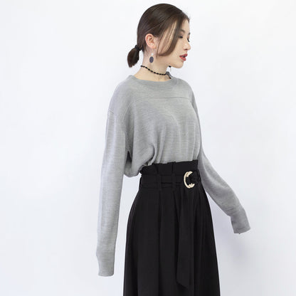 Neu Grau gemütlichen pullover casual o neck gestrickte tops vintage baggy bluse