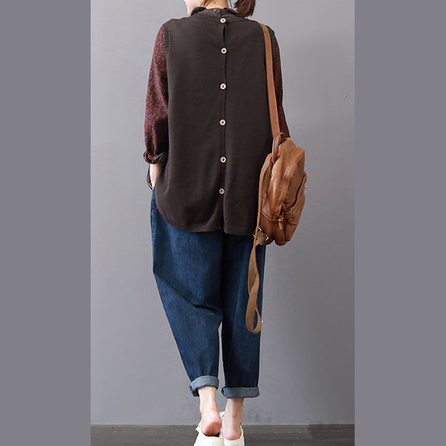 Neuer khakifarbener gemütlicher Pullover Locker sitzende Pullover mit Reverskragen 2018