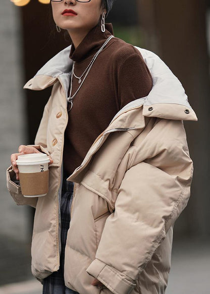 New plus size clothing Jackets nude stand collar patchwork outwear - SooLinen