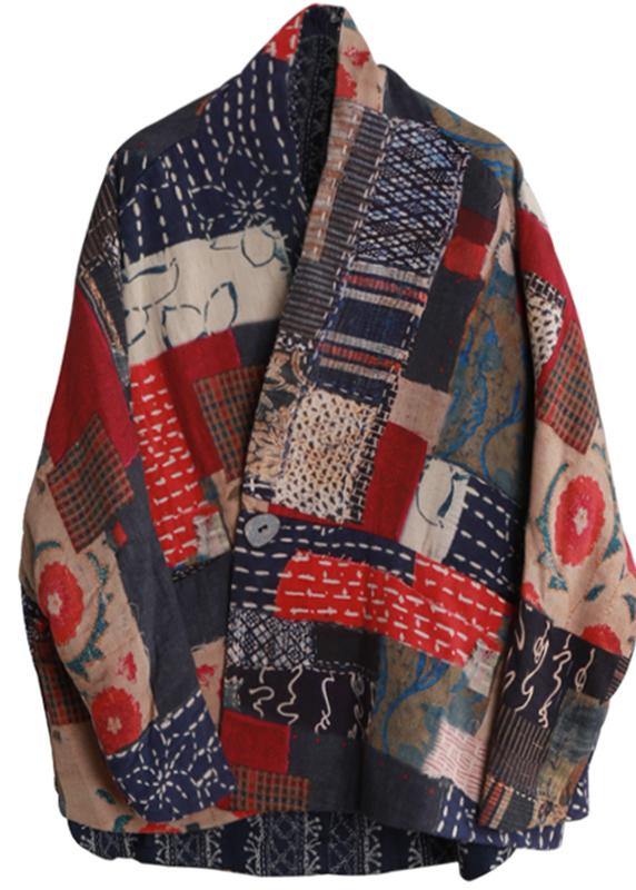 New plus size warm winter coat floral v neck pockets Parkas for women - SooLinen