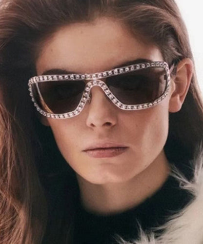 New Luxury Grey Zircon Studded Sunglasses