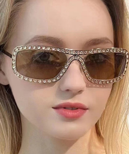 New Luxury Grey Zircon Studded Sunglasses