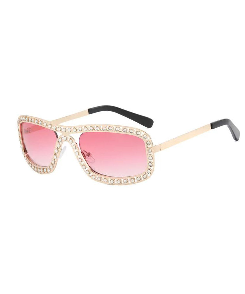 New Luxury Grey Zircon Studded Sunglasses
