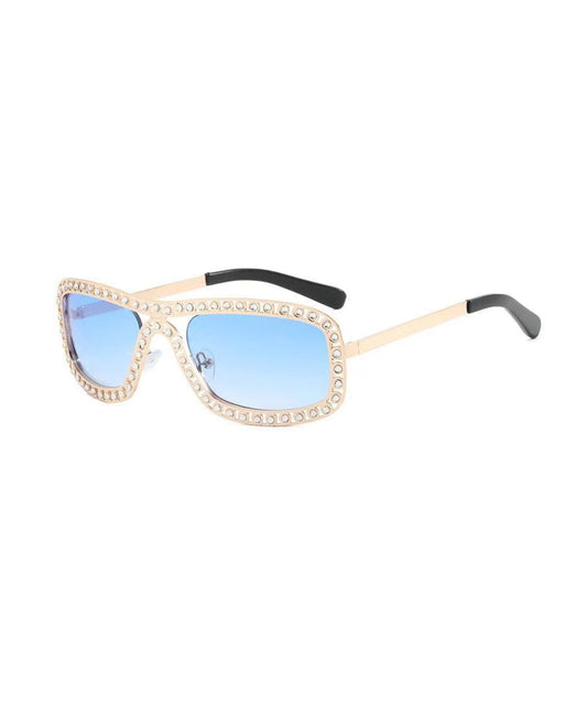 New Luxury Grey Zircon Studded Sunglasses