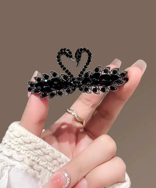 Novelty Black Alloy Crystal Zircon Black Swan Hairpin