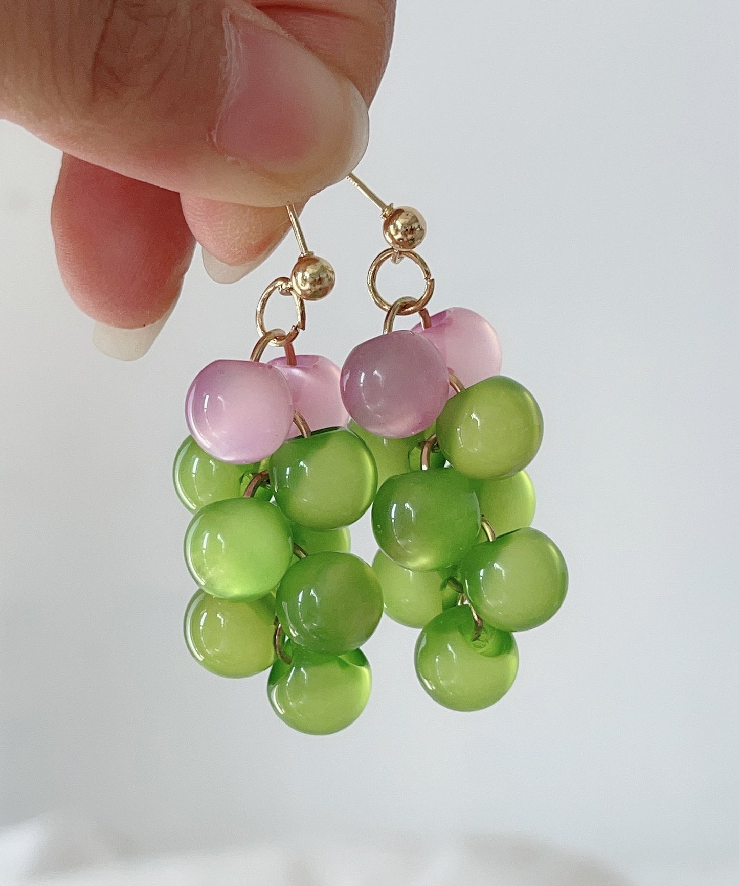Novelty Colorblock Copper Alloy Grape Skewers Drop Earrings