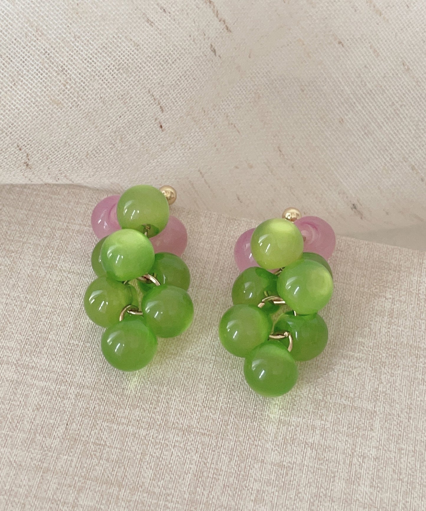 Novelty Colorblock Copper Alloy Grape Skewers Drop Earrings