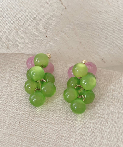 Novelty Colorblock Copper Alloy Grape Skewers Drop Earrings