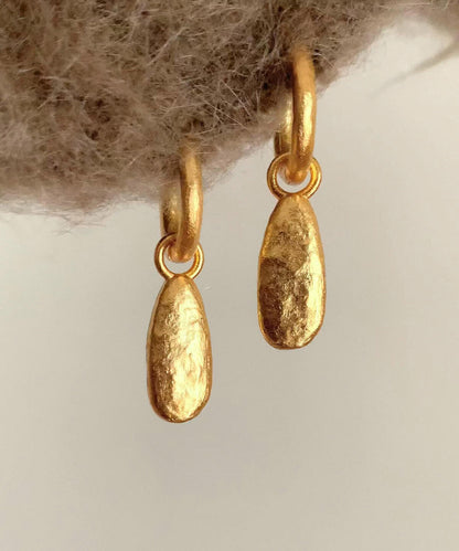 Novelty Gold Copper Water Droplet Drop Earrings