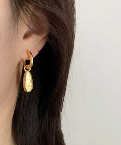 Novelty Gold Copper Water Droplet Drop Earrings