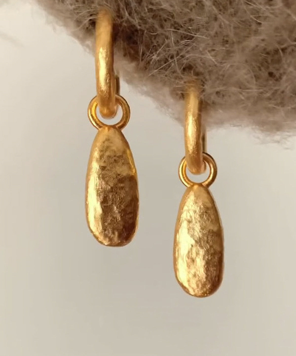 Novelty Gold Copper Water Droplet Drop Earrings