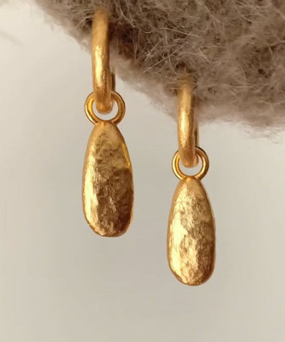 Novelty Gold Copper Water Droplet Drop Earrings