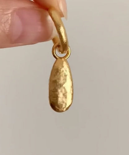 Novelty Gold Copper Water Droplet Drop Earrings