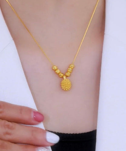 Collar con colgante de durian de aleación de acero inoxidable y oro novedoso