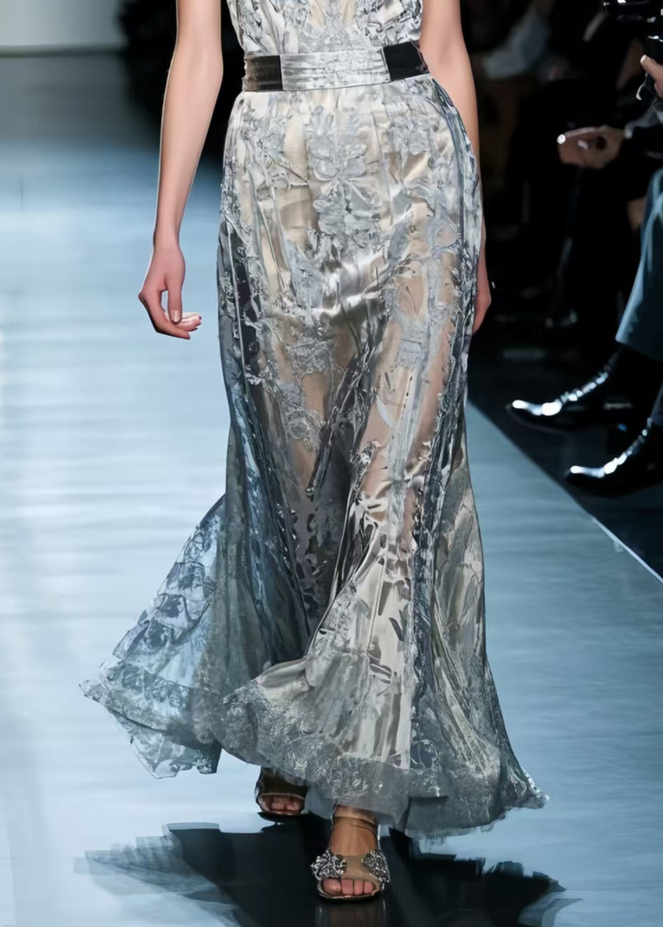 Novelty Silvery Jacquard Silm Fit Vestidos Dress Summer