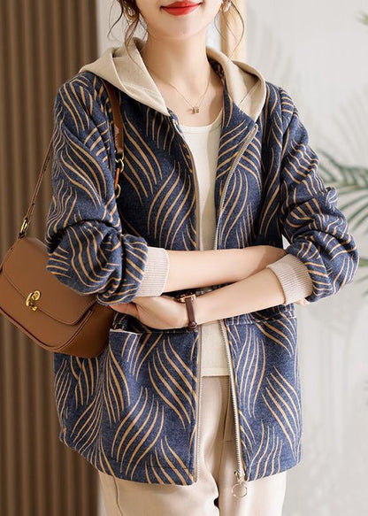 Neuer gelber Kapuzenmantel mit Reißverschluss und Streifen – Frühling