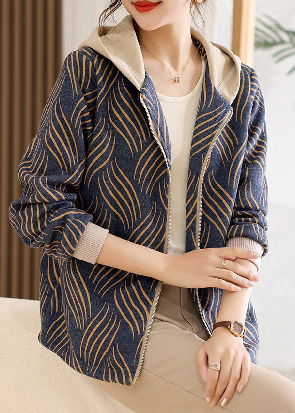 Neuer gelber Kapuzenmantel mit Reißverschluss und Streifen – Frühling